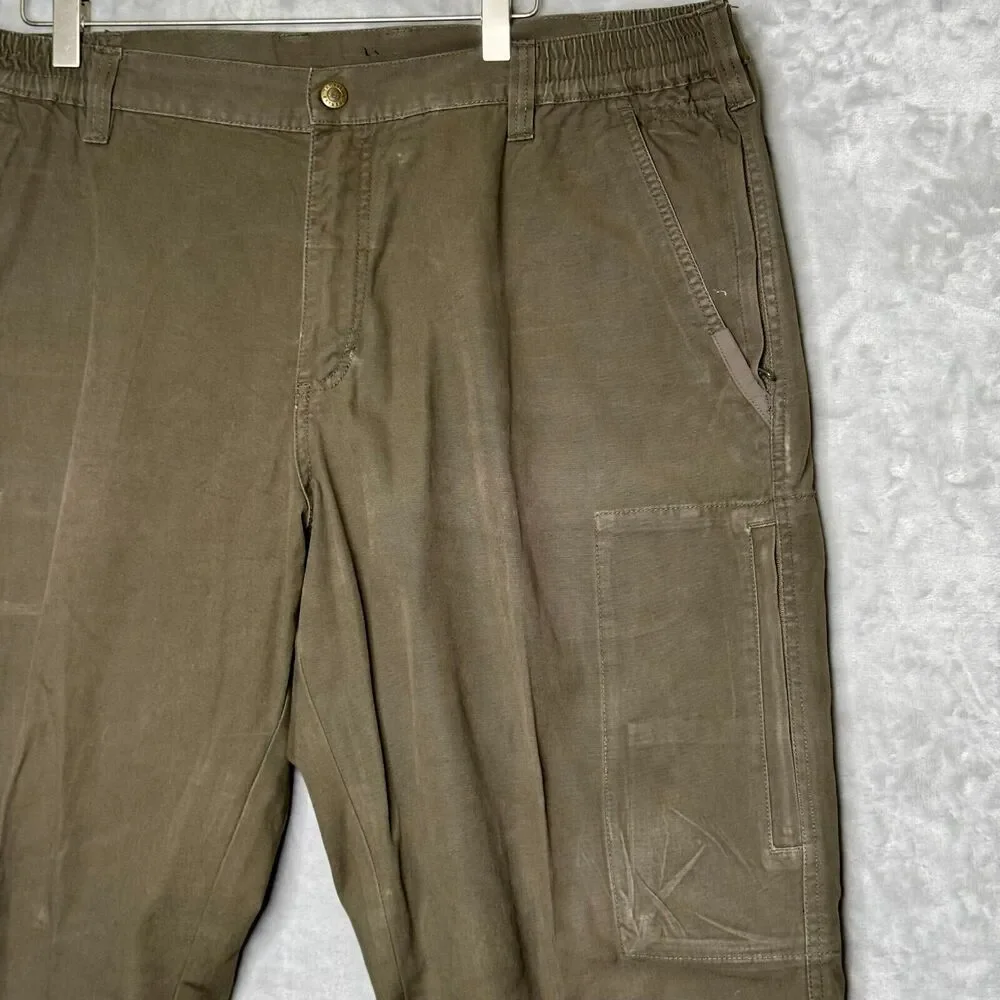 Tactical 5.11 Pants Mens 38*36 Brown Cargo Elastic Waist Flat Front Outdoor Work